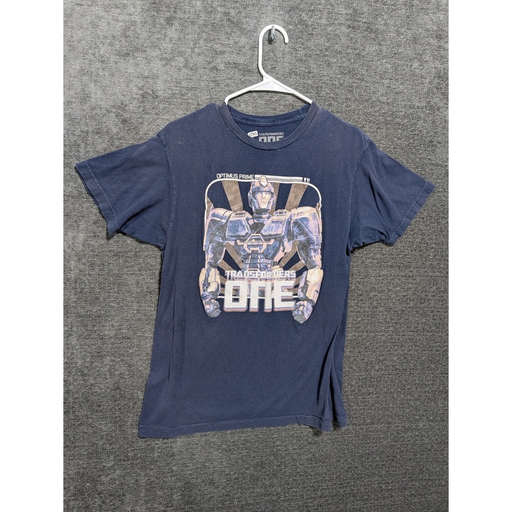 Transformers One Optimus Prime Movie Graphic T-Shirt Navy Blue Mens Medium M